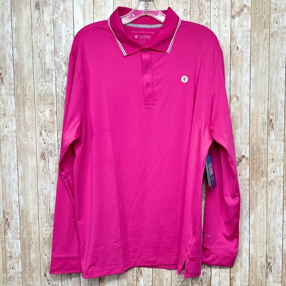 Coolibar Men’s Pink Golf Polo NWT [G6] - Picture 2 of 11